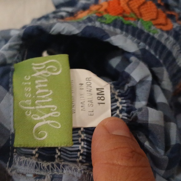 Classic whimsy pumpkin  check pattern one piece blue 18 months. - Picture 9 of 9